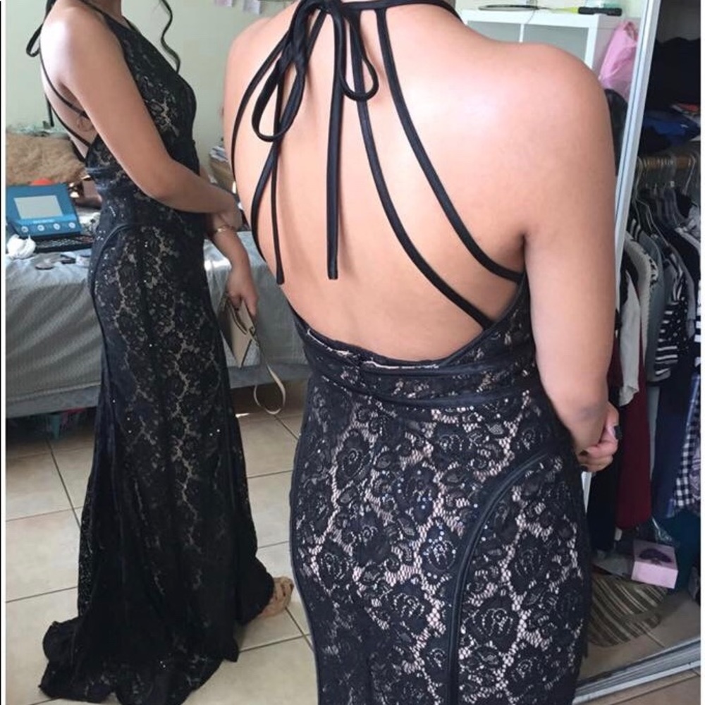 Black and Tan Prom/Formal gown